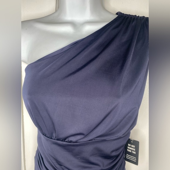 EXPRESS NWT Body Contour Compression One-Shoulder Navy Bodysuit. - Picture 6 of 8